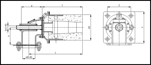  Burner dimensions 