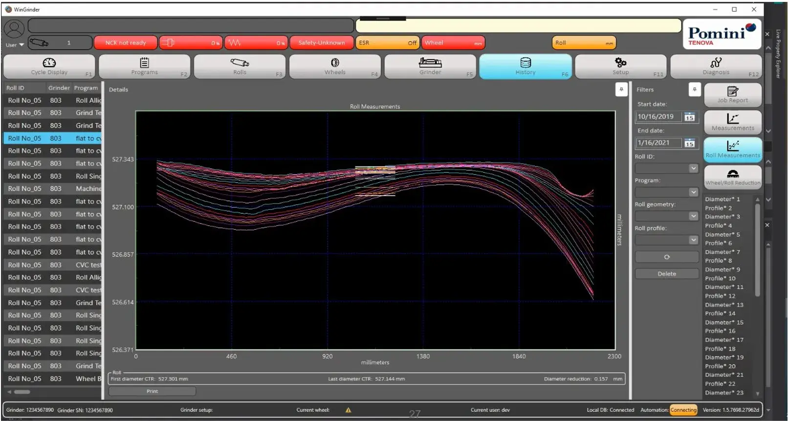 Continuous profile compensation